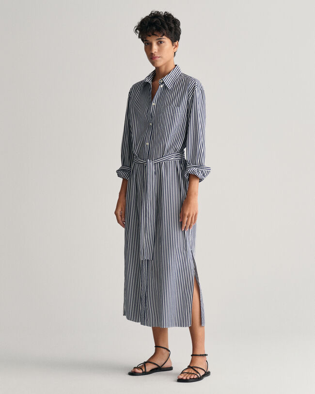 Striped Poplin Shirt Dress