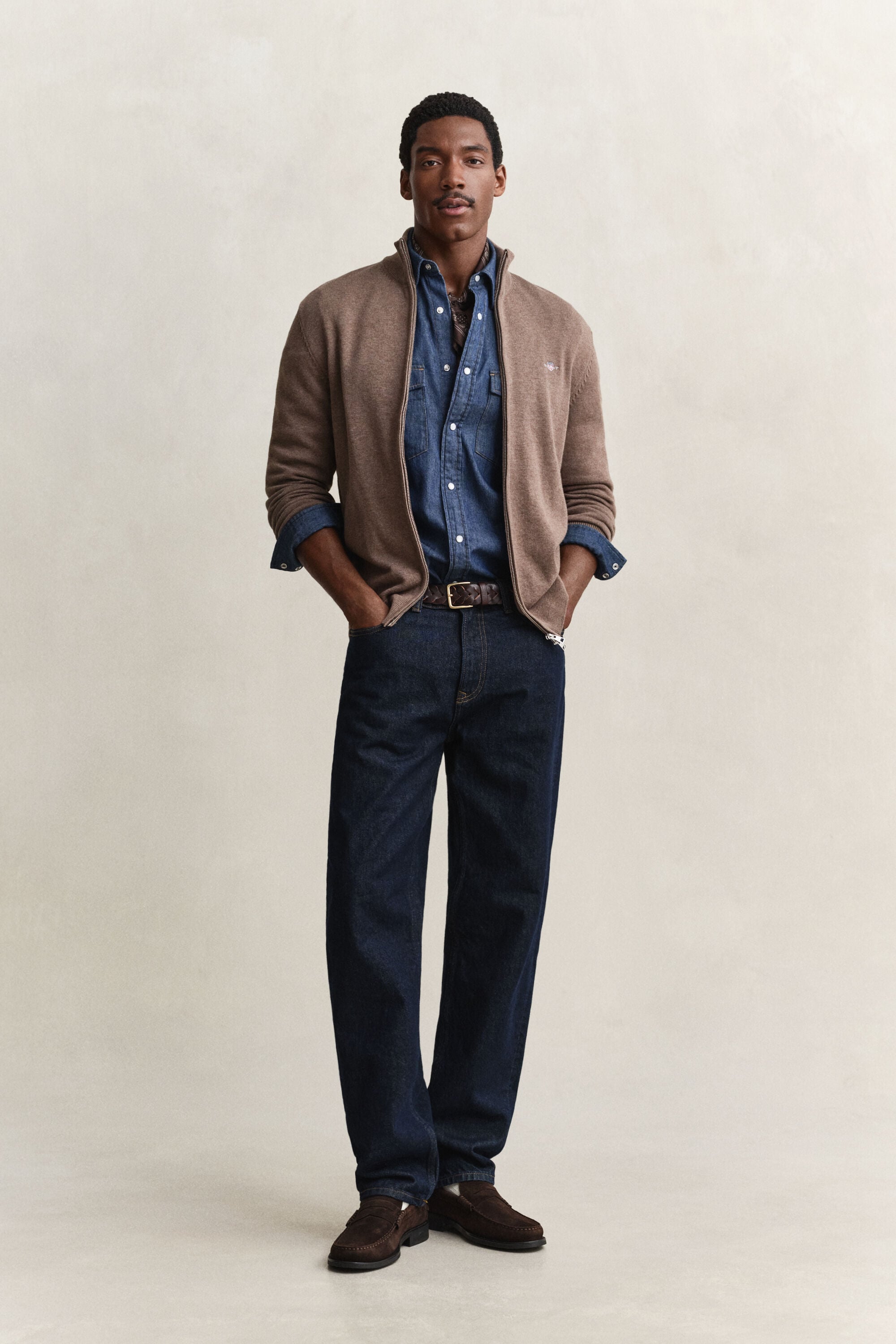 Casual Cotton Zip Cardigan