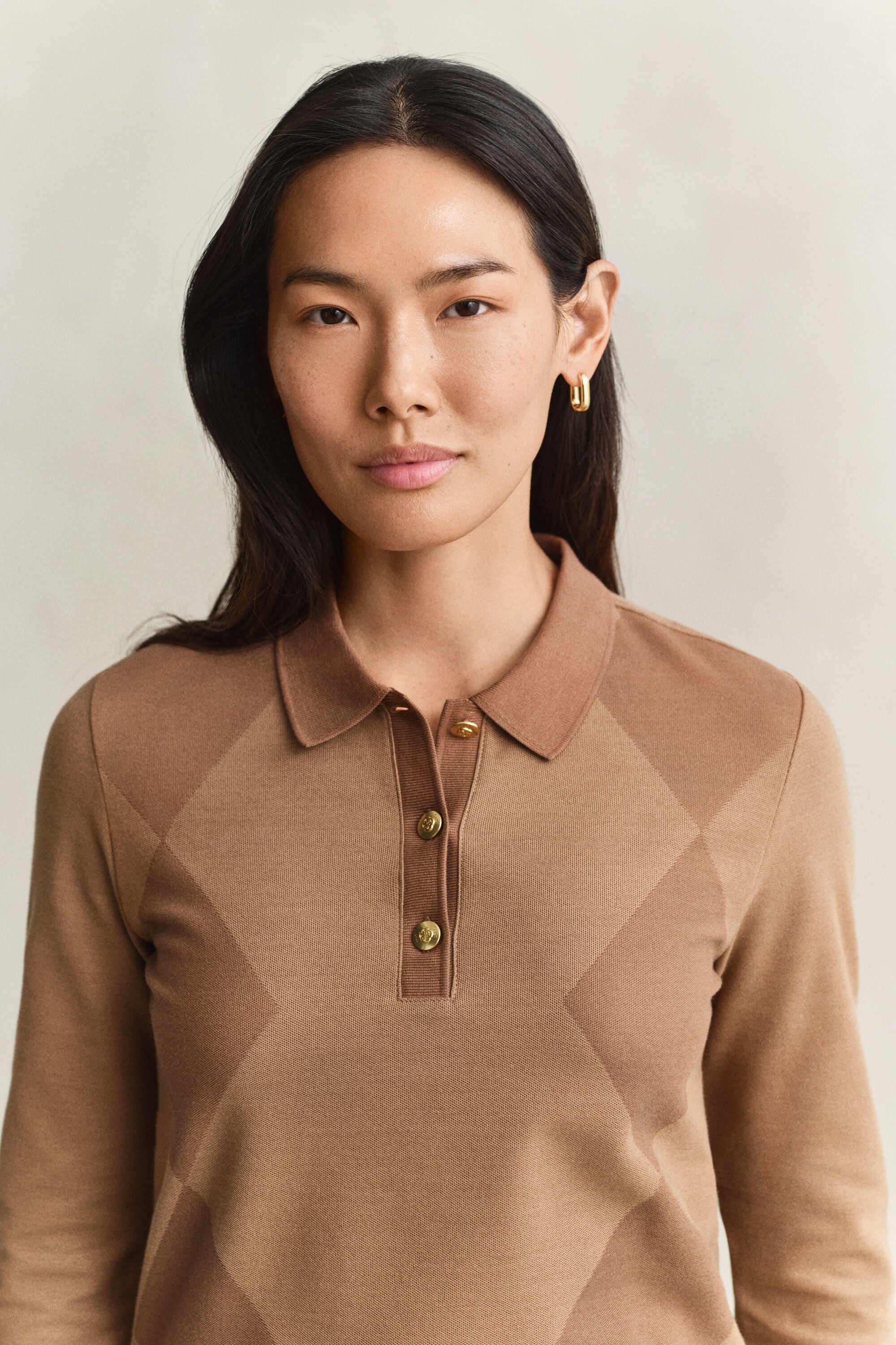 Argyle Long Sleeve Polo Shirt