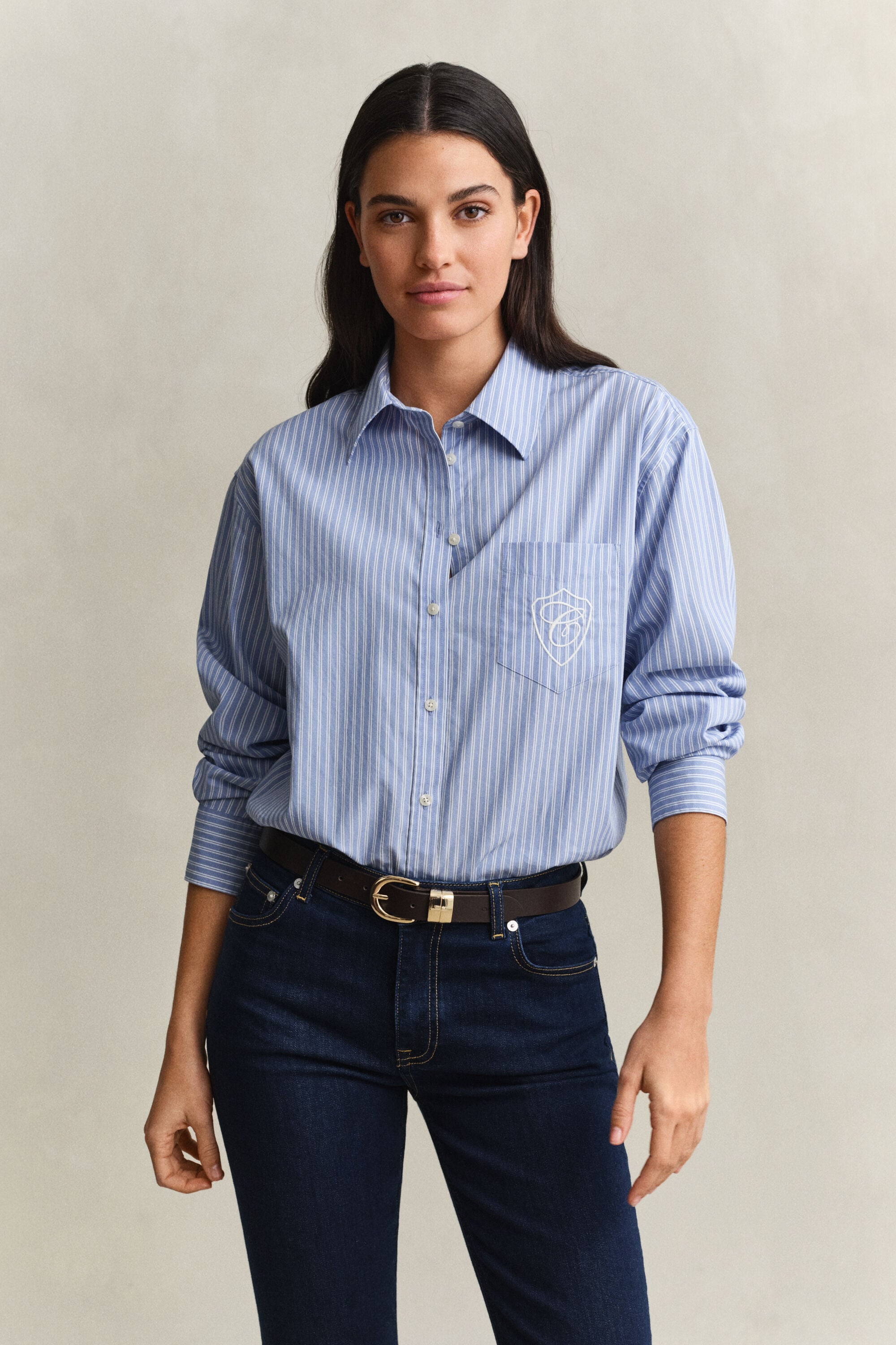 Relaxed Fit Striped Classic Poplin Shirt