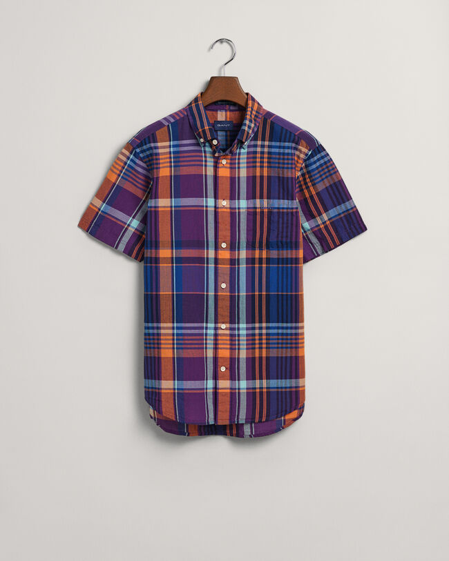 Regular Fit Colorful Madras Short Sleeve Shirt
