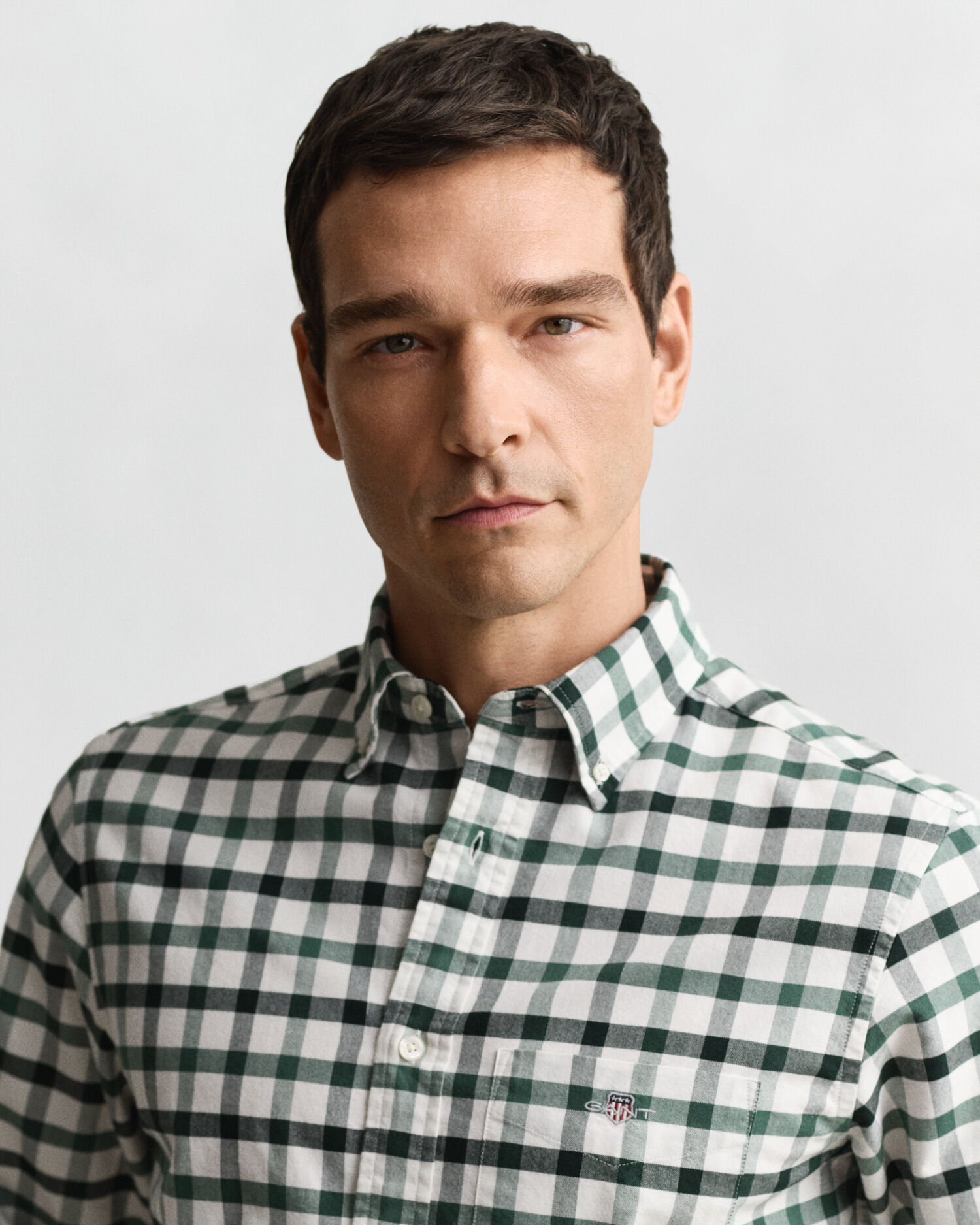 Regular Fit Checked Oxford Shirt — WOODY GREEN