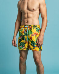 Classic Fit Humming Garden Print Swim Shorts
