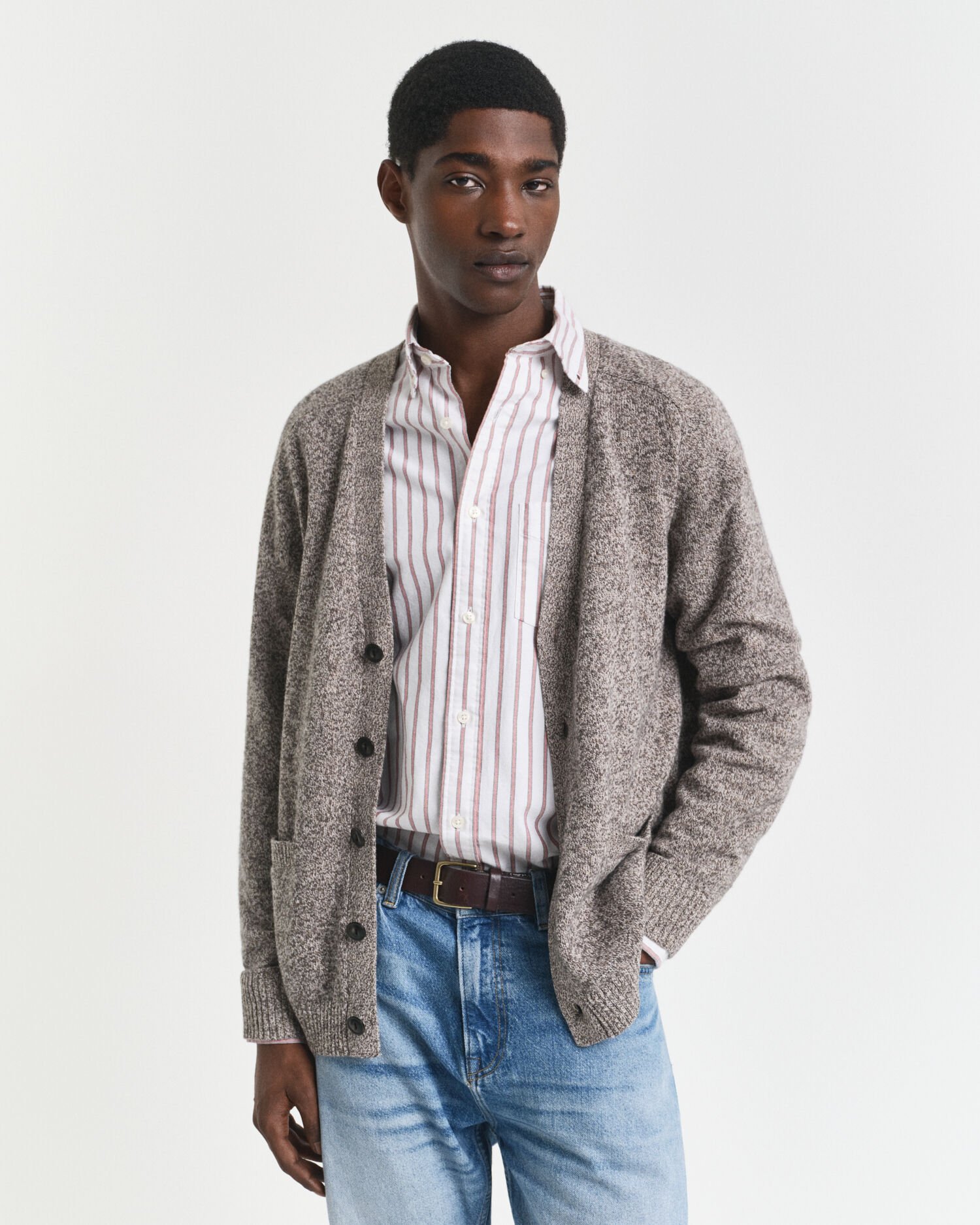 Wool Blend Mouliné Cardigan