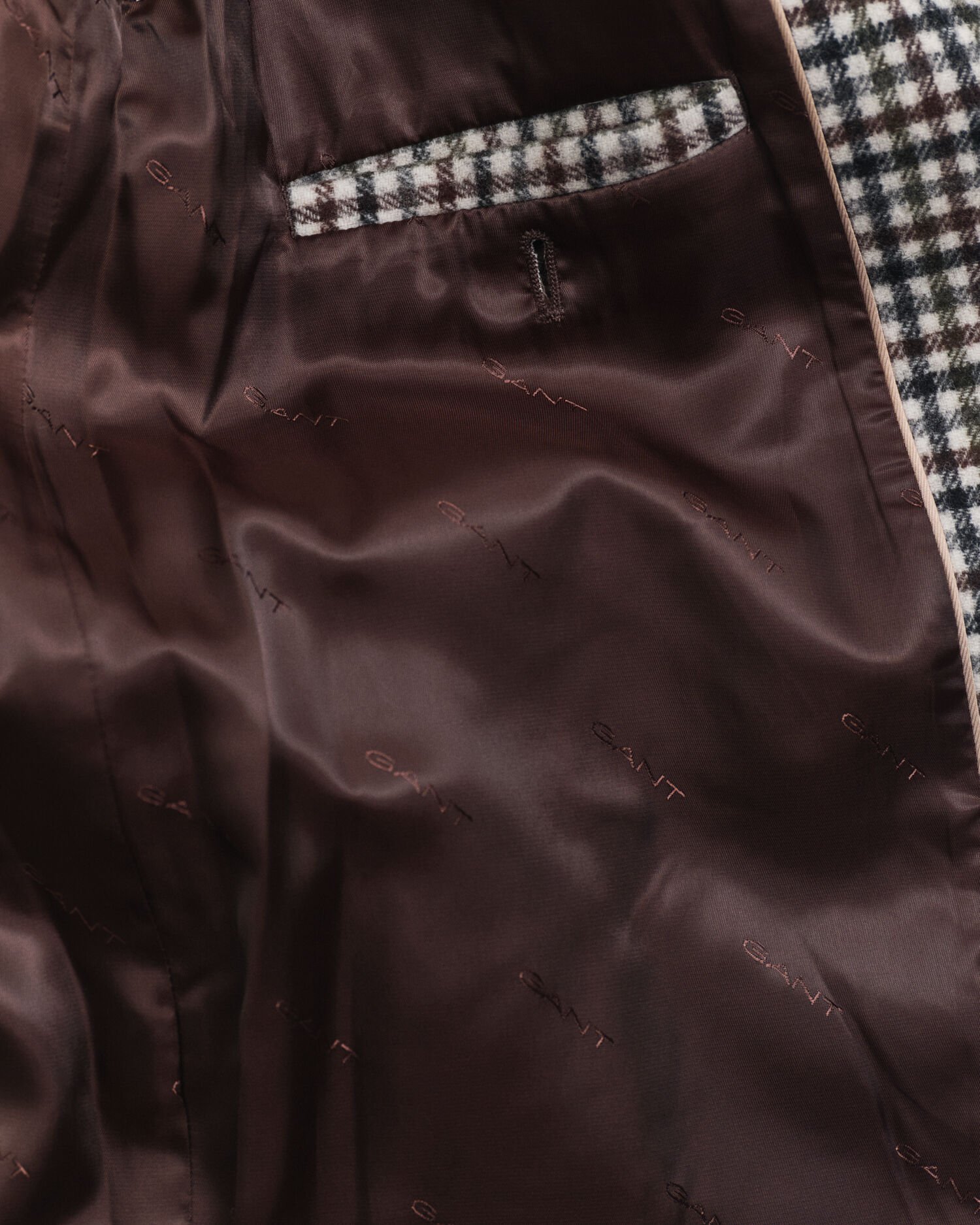 Checked Wool Blend Car Coat