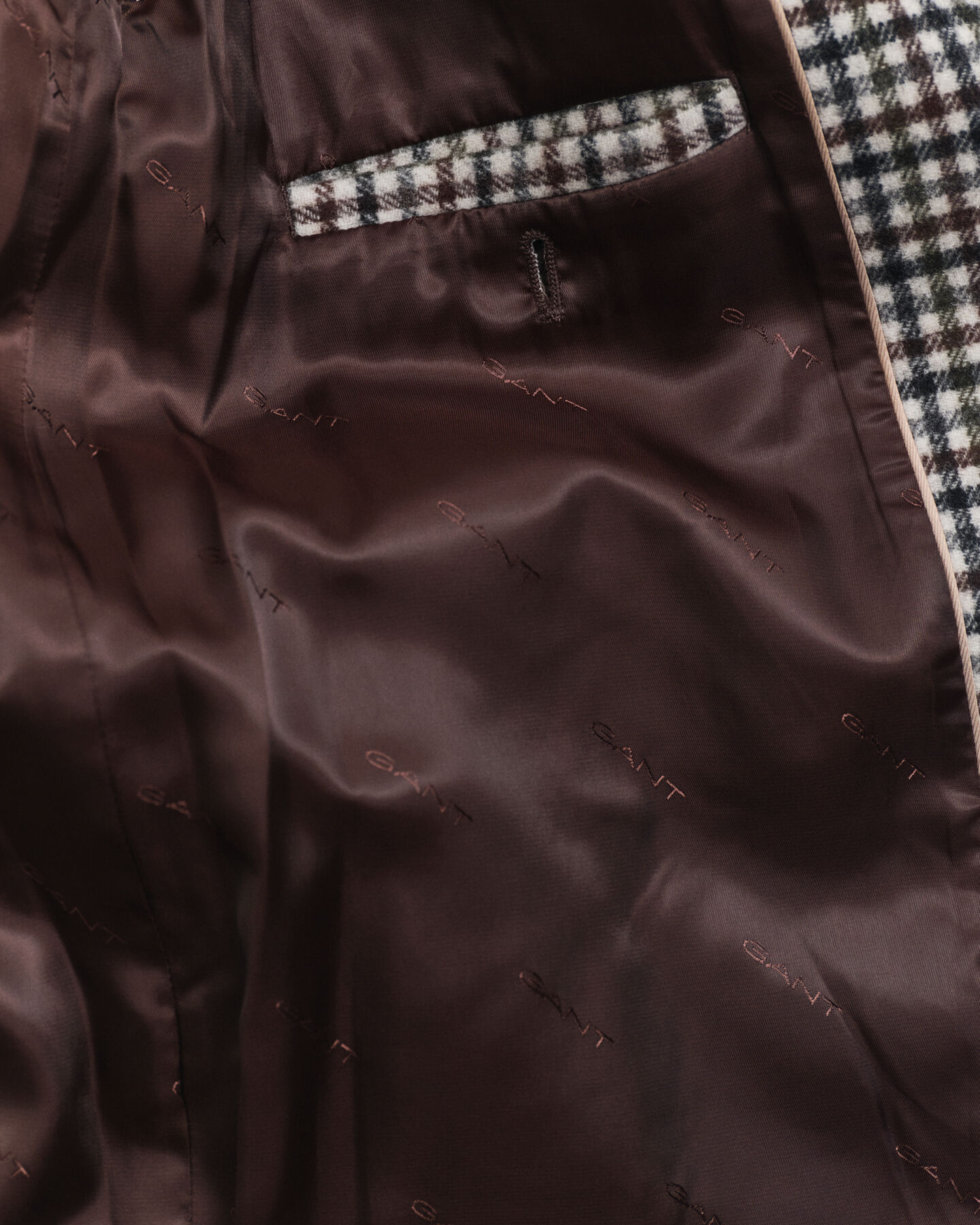 Checked Wool Blend Car Coat