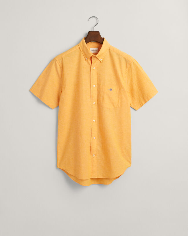 Regular Fit Cotton Linen Short Sleeve Shirt