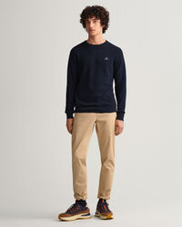 Cotton Piqu&eacute; Crew Neck Sweater