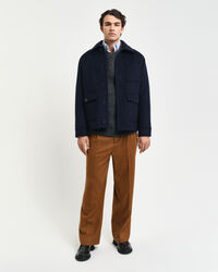 Ribbed Alpaca Wool Blend Crew Neck Sweater