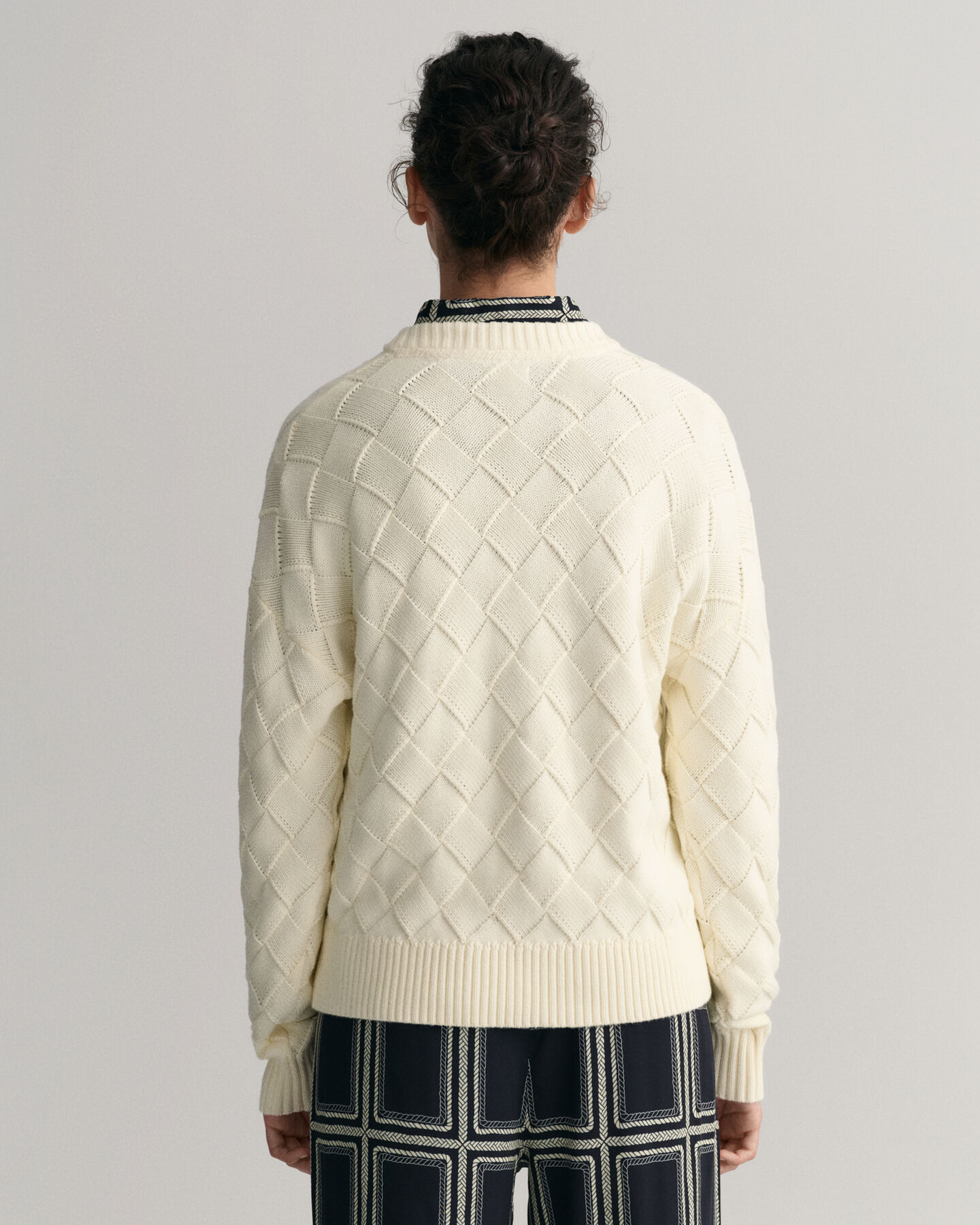 Weave Knit Crew Neck Sweater