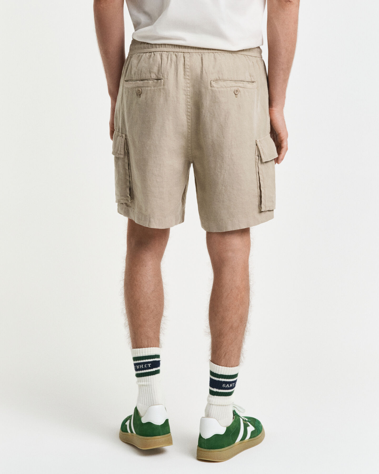 Regular Fit Linen Cargo Shorts