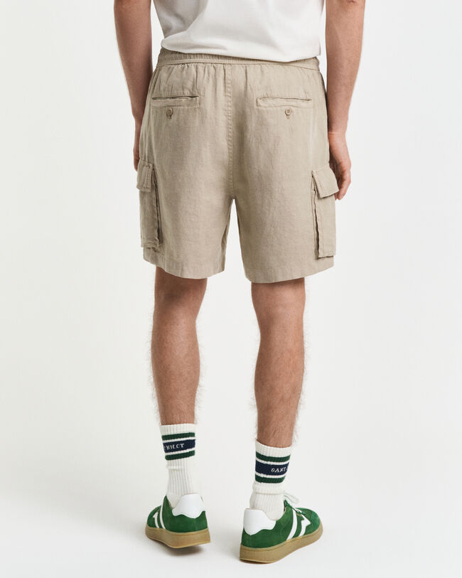 Regular Fit Linen Cargo Shorts