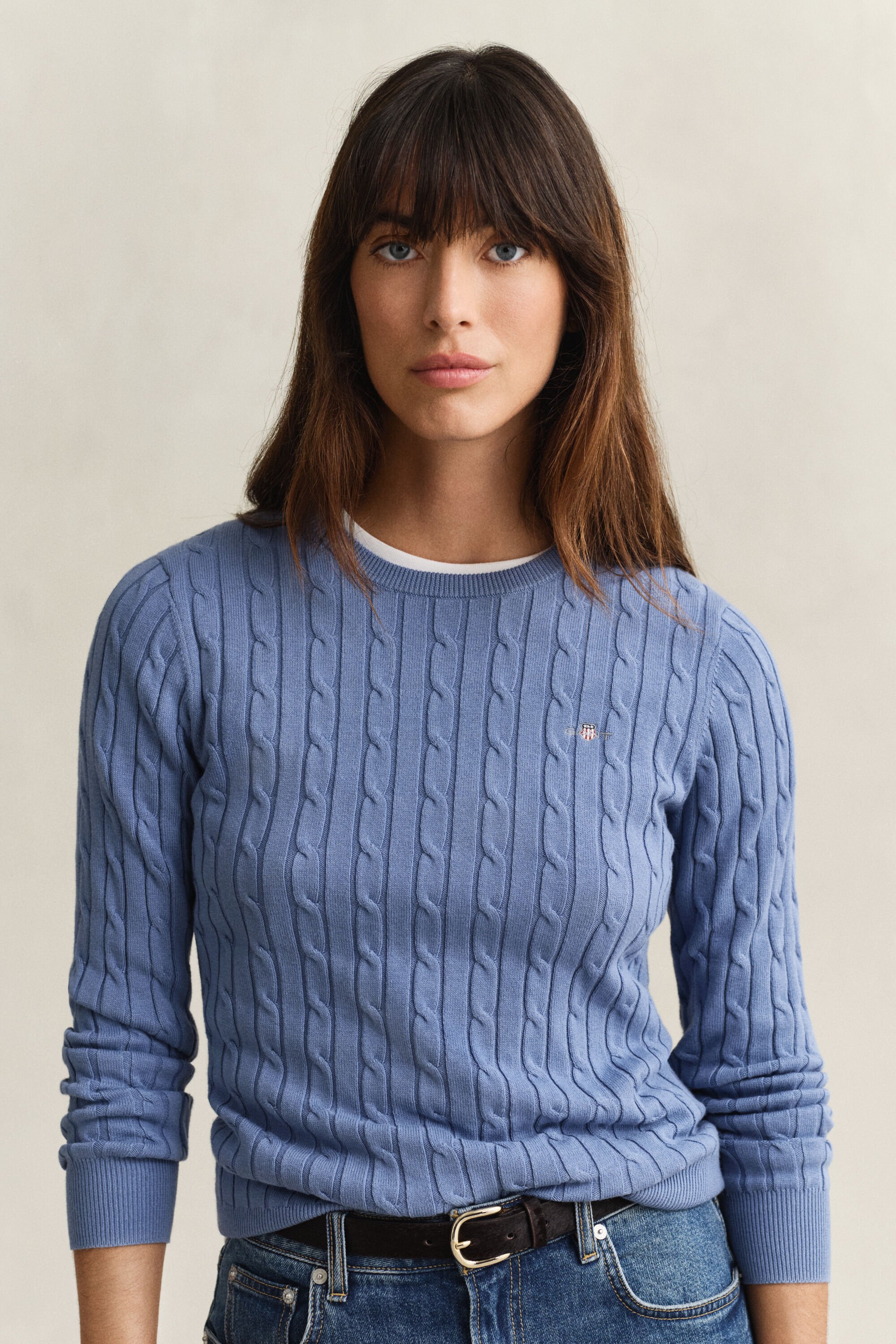 Cable Knit Crew Neck Sweater