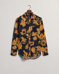 Regular Fit Sunflower Print Cotton Linen Shirt