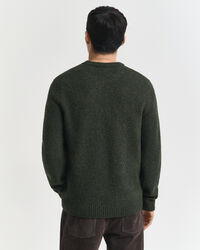 Wool Blend Nepps Crew Neck Sweater