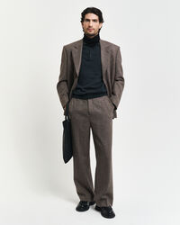 Relaxed Fit Mouliné Wool Suit Pants