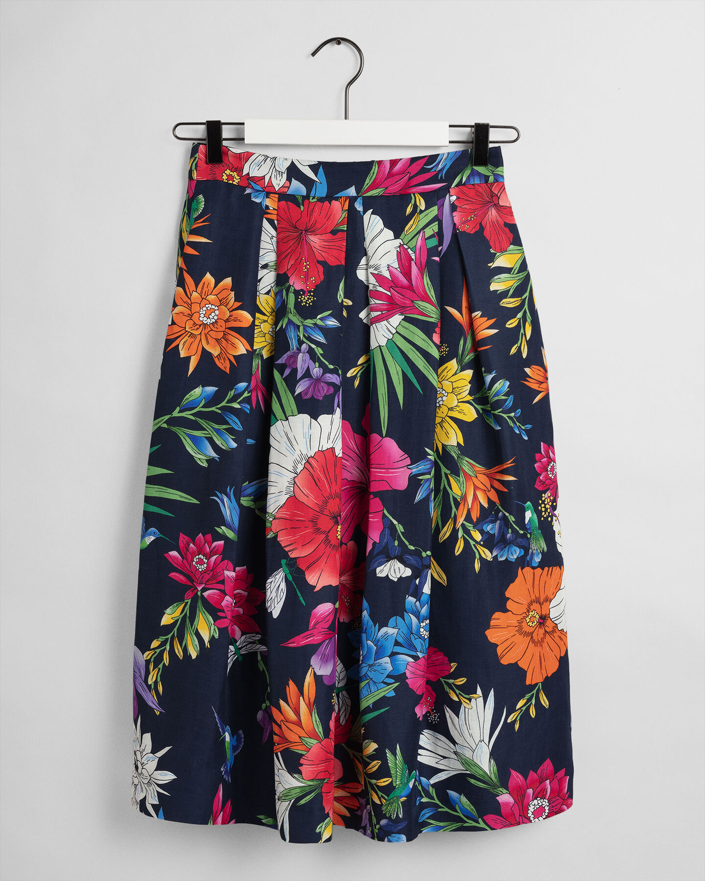 Humming Floral Print Pleated Skirt