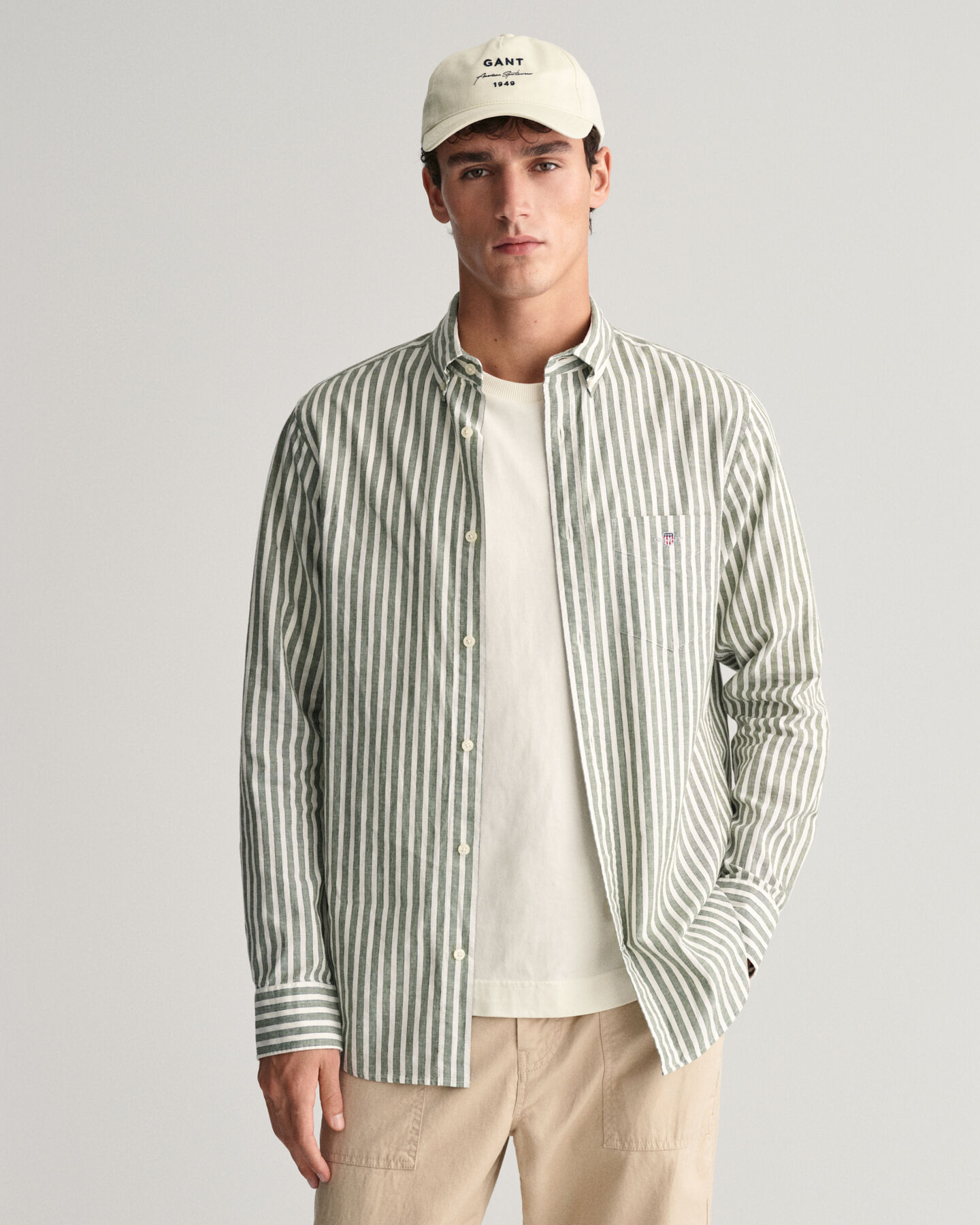 Regular Fit Striped Cotton Linen Shirt