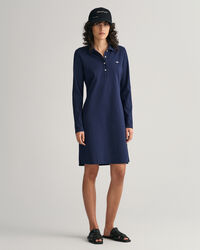 Shield Piqué Long Sleeve Dress