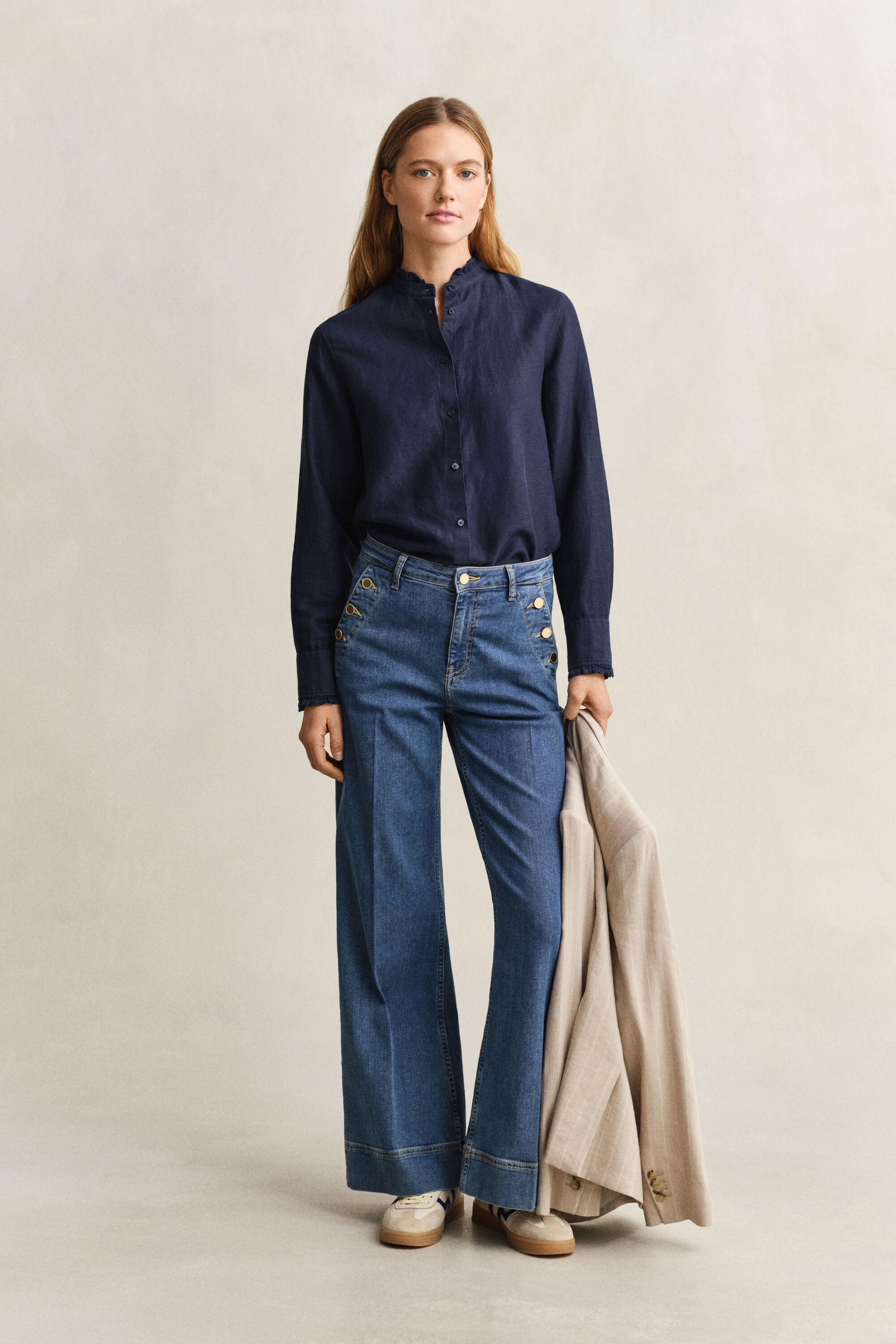 Frilly Linen Blend Blouse