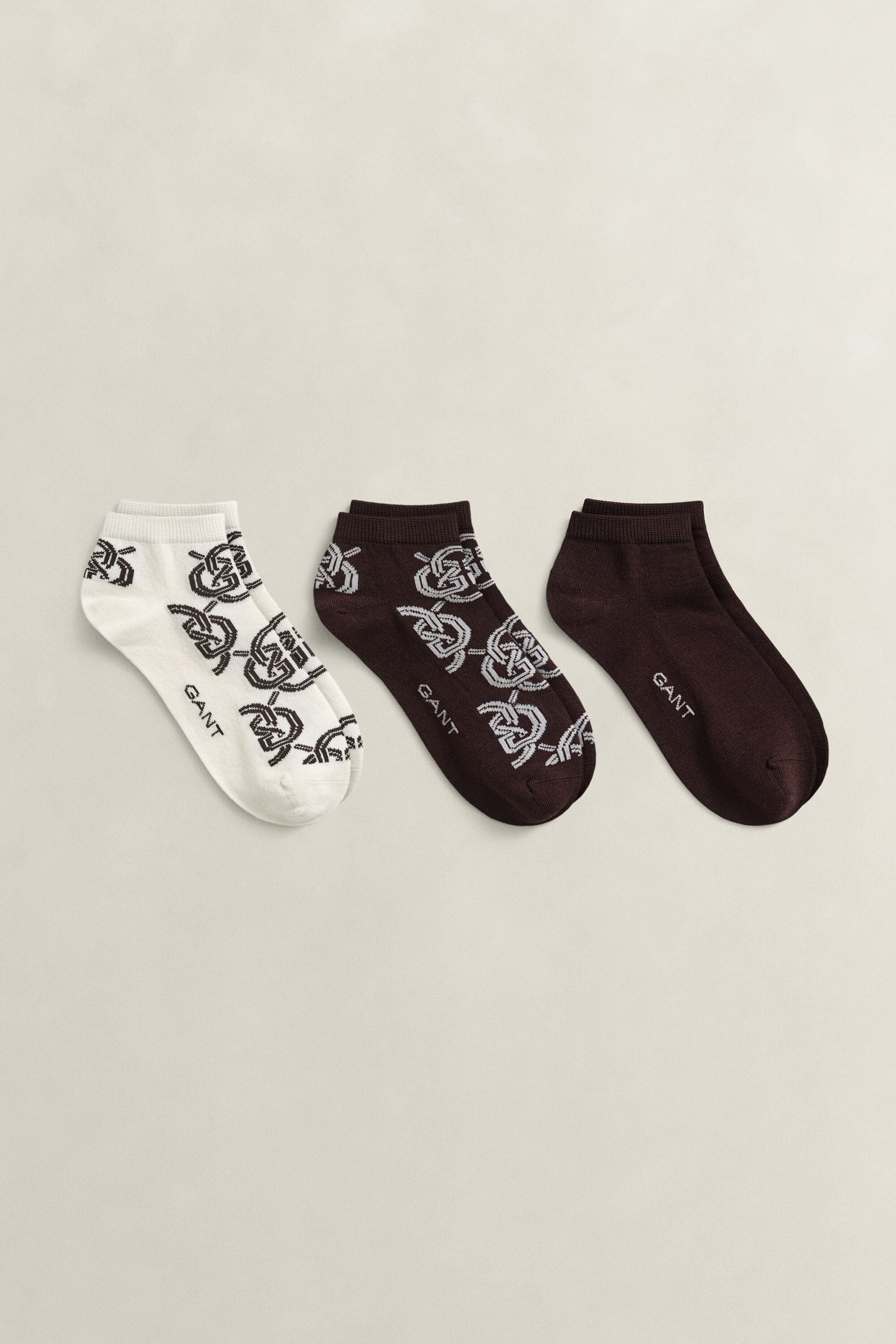 3-Pack Monogram Ankle Socks
