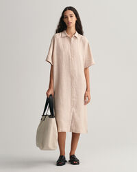Linen Short Sleeve Shirt Dress