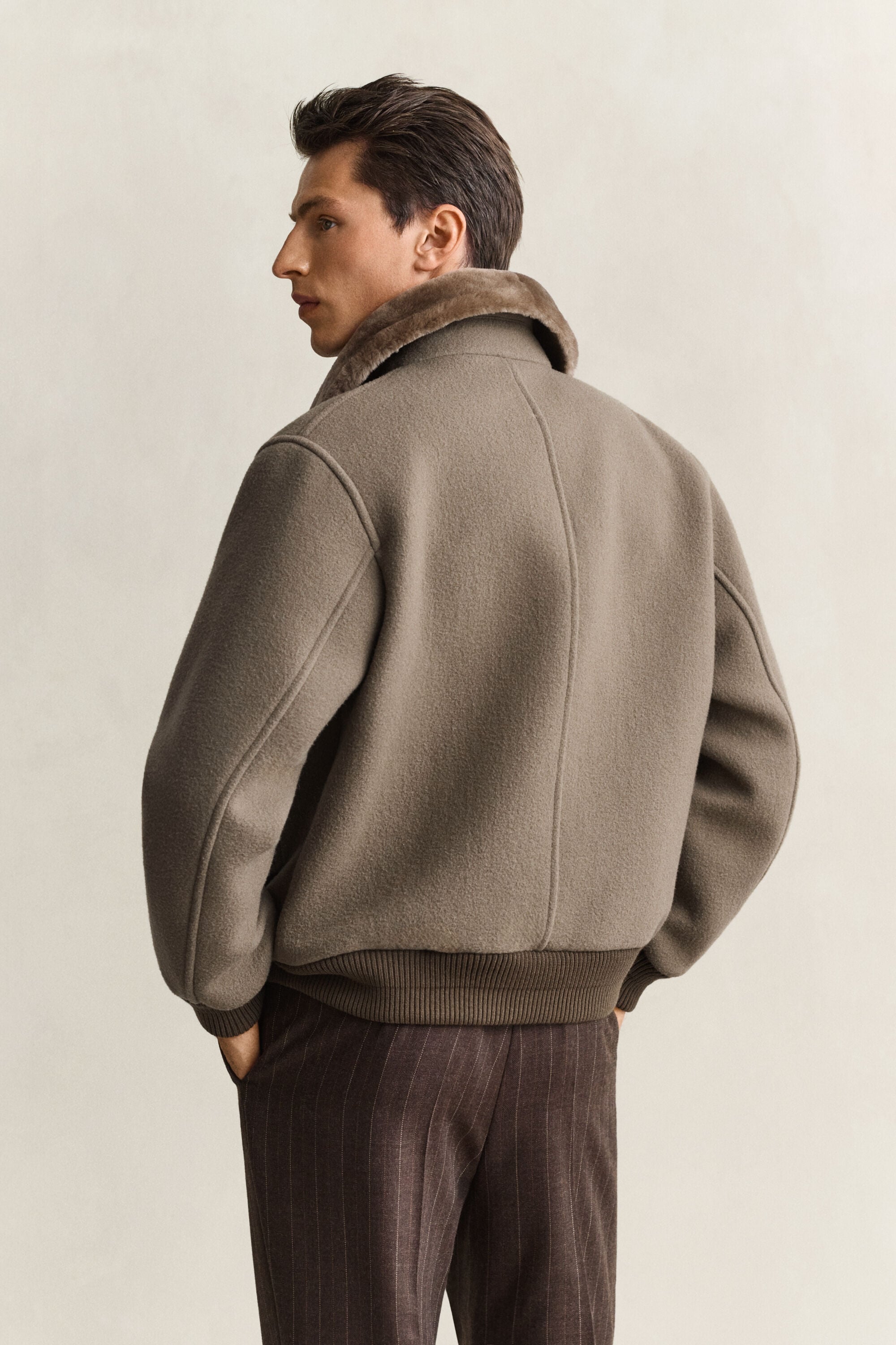Wool Shearling Aviator Jacket