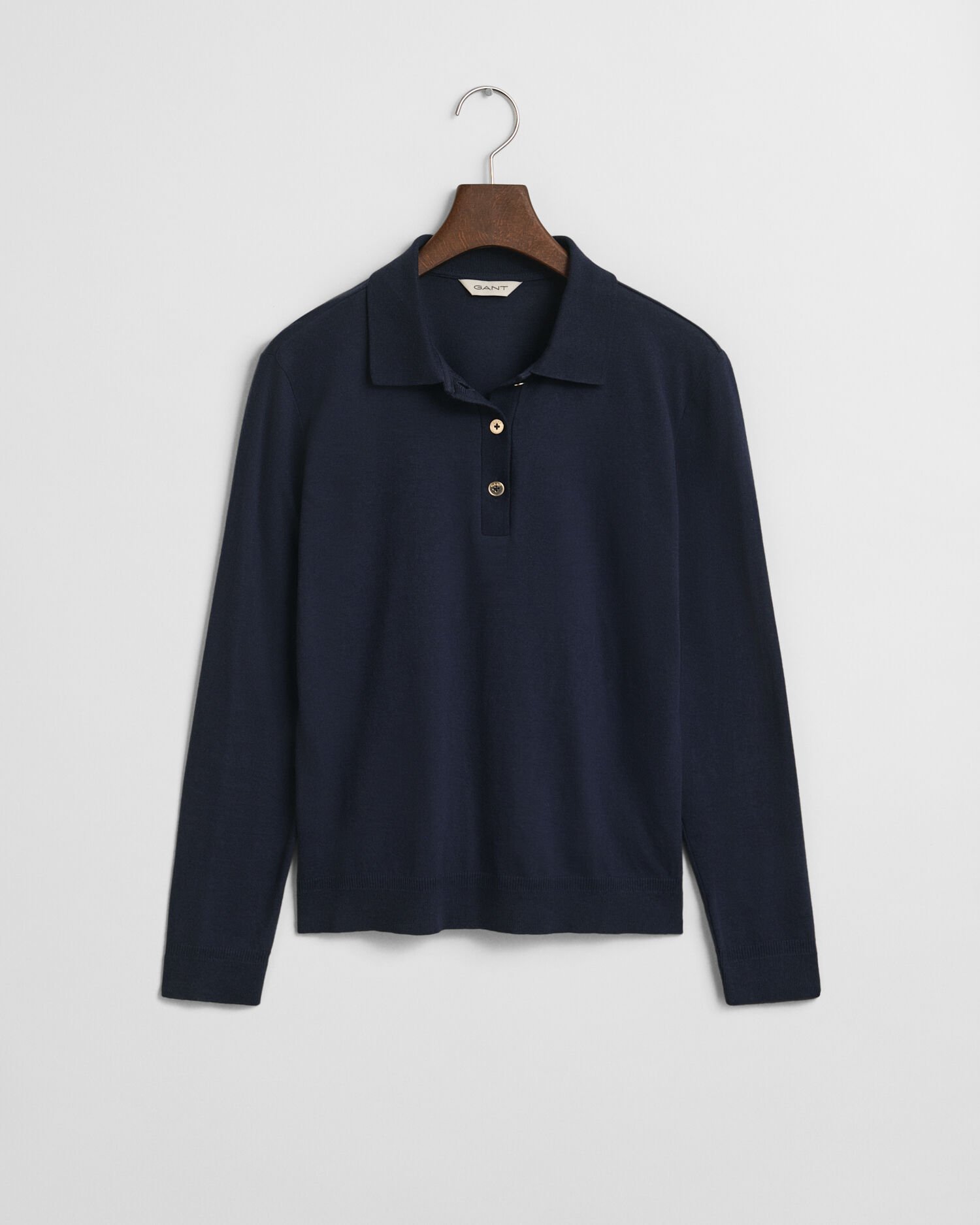 Seamless Buttoned Long Sleeve Polo Shirt
