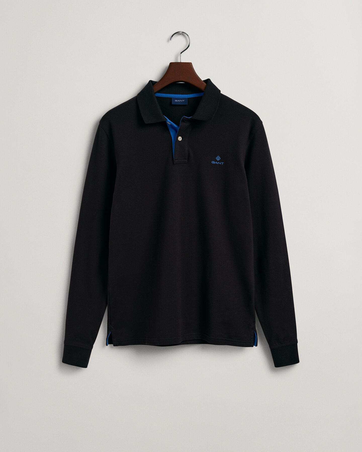 Contrast Collar Piqu&eacute; Long Sleeve Rugger