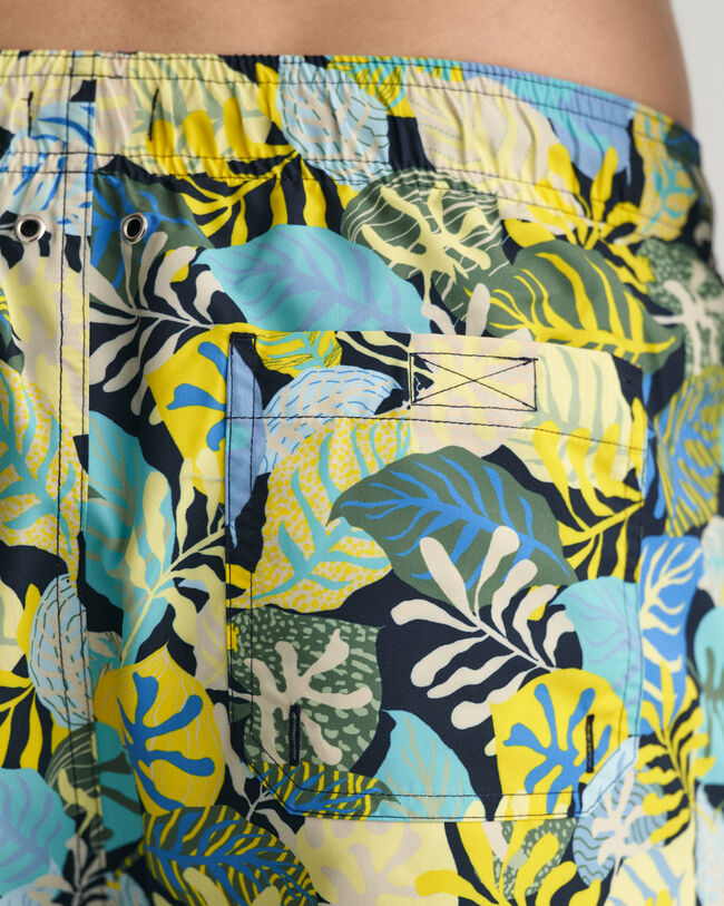Classic Fit Tropical Print Swim Shorts