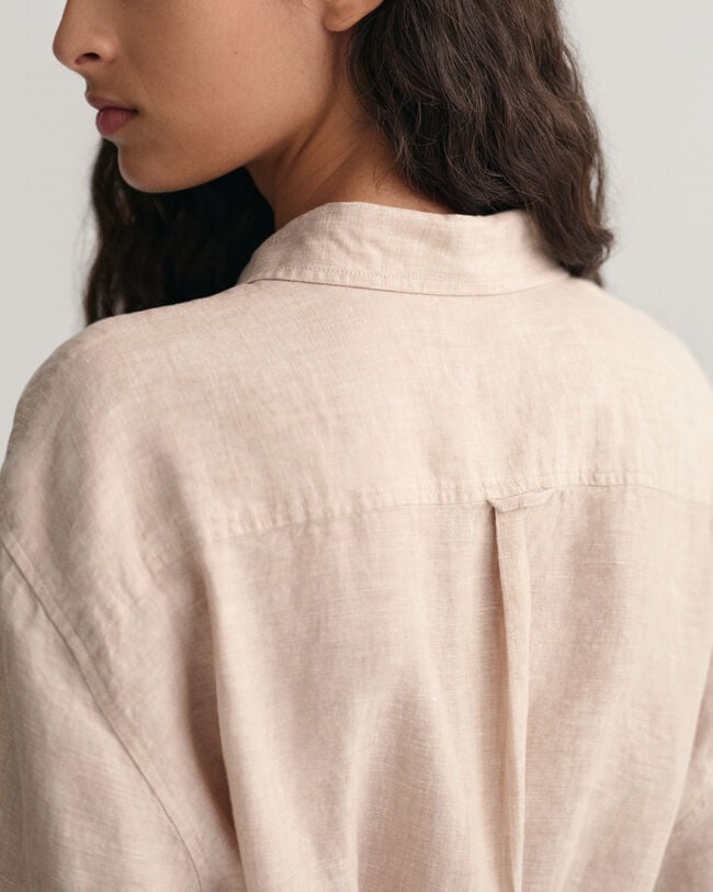 Linen Short Sleeve Shirt Dress