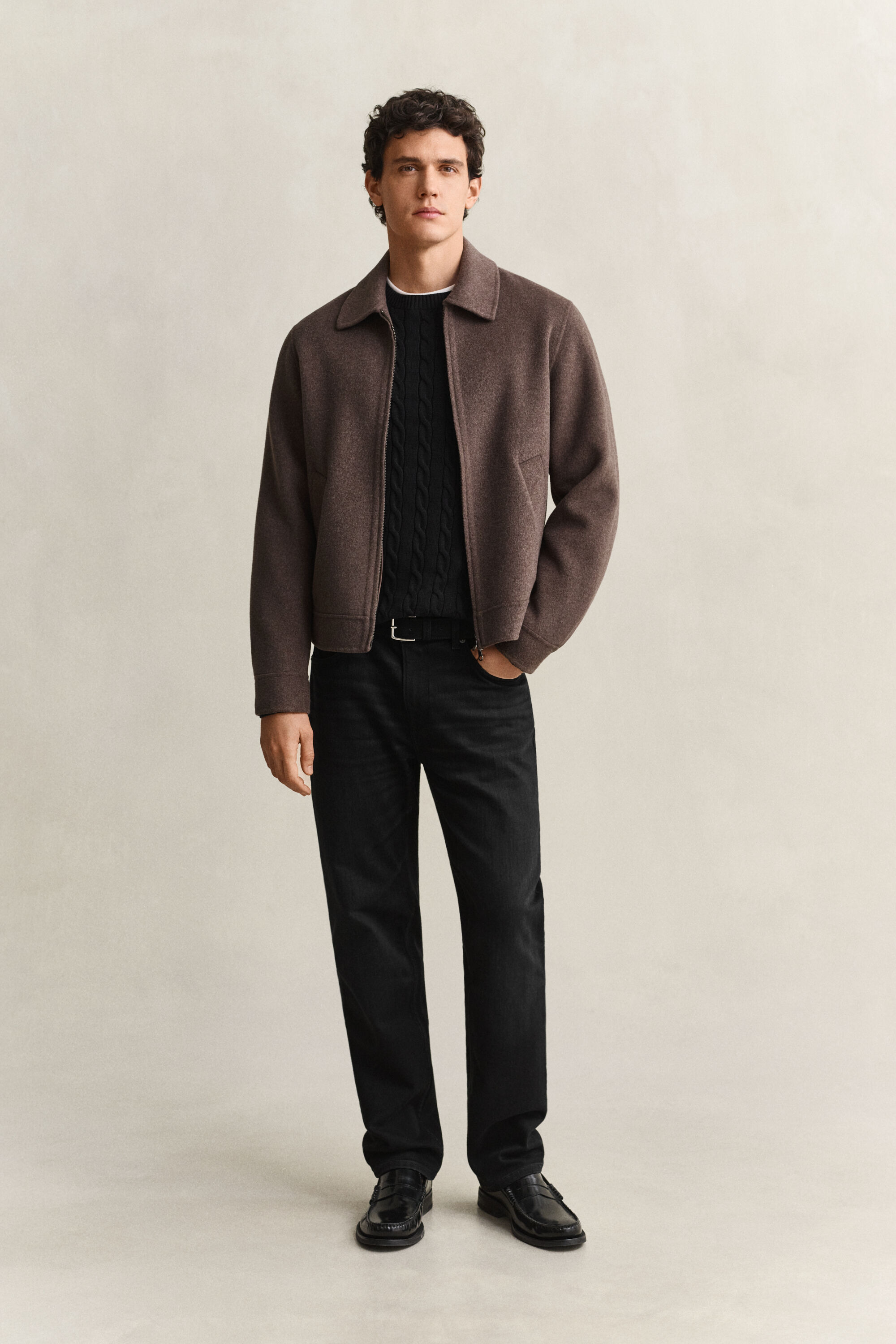 Cotton Cable Knit Crew Neck Sweater