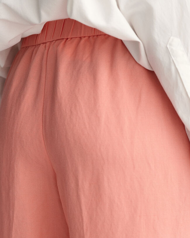 Relaxed Fit Linen Blend Pull-On Pants