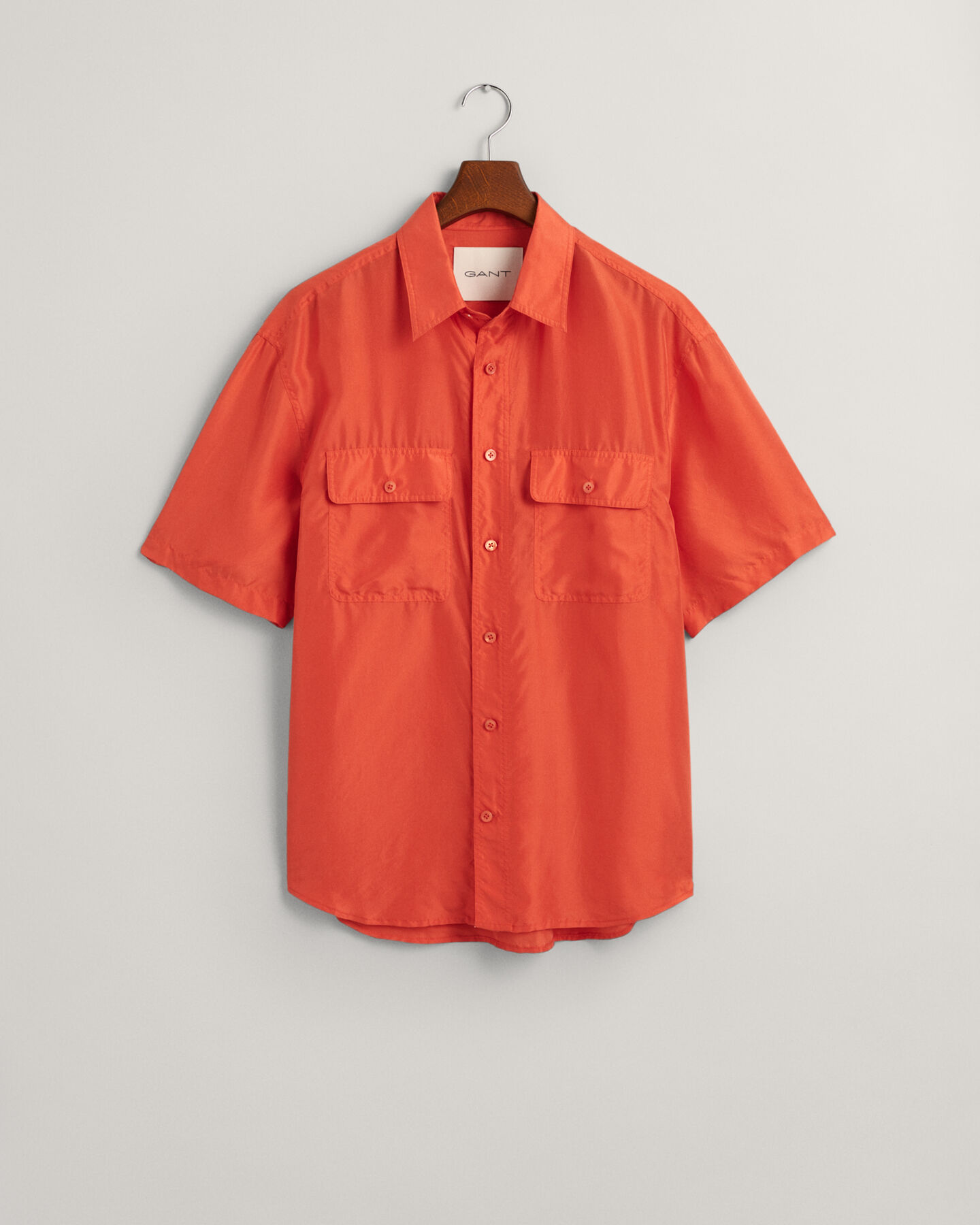 Relaxed Fit Washed Silk Short Sleeve Shirt