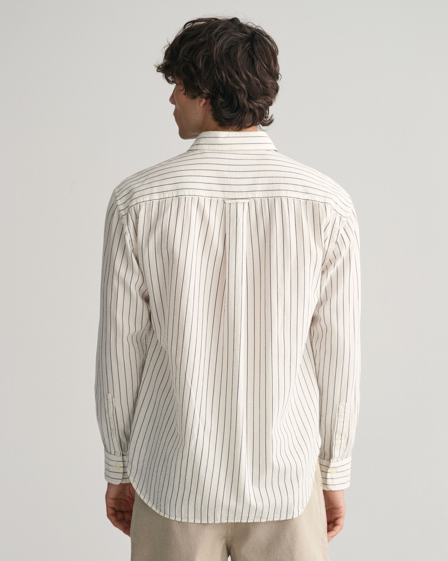 Relaxed Fit Pinstriped Seersucker Shirt
