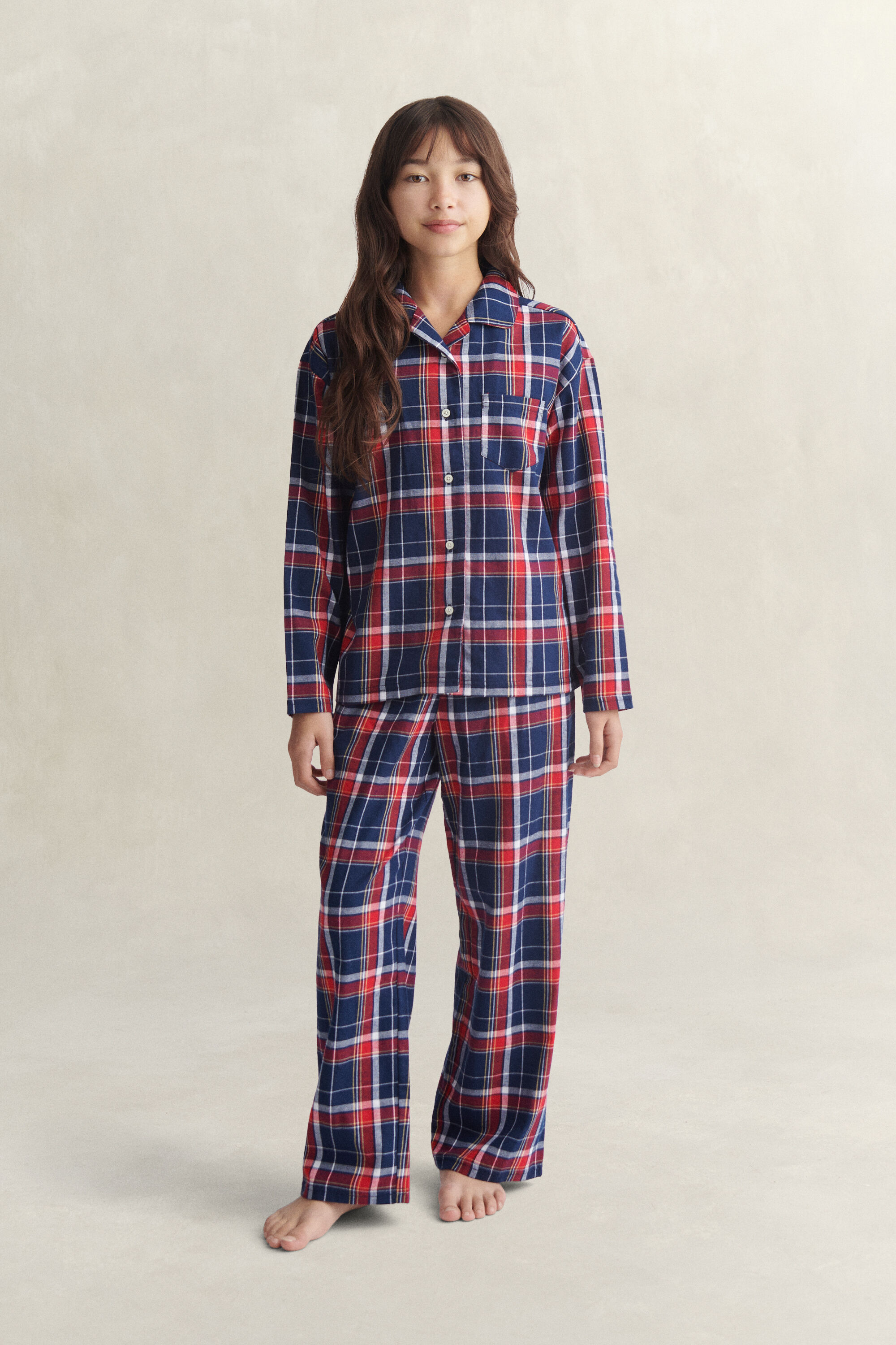 Teens Plaid Flannel Pajama Set