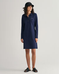 Shield Piqué Long Sleeve Dress