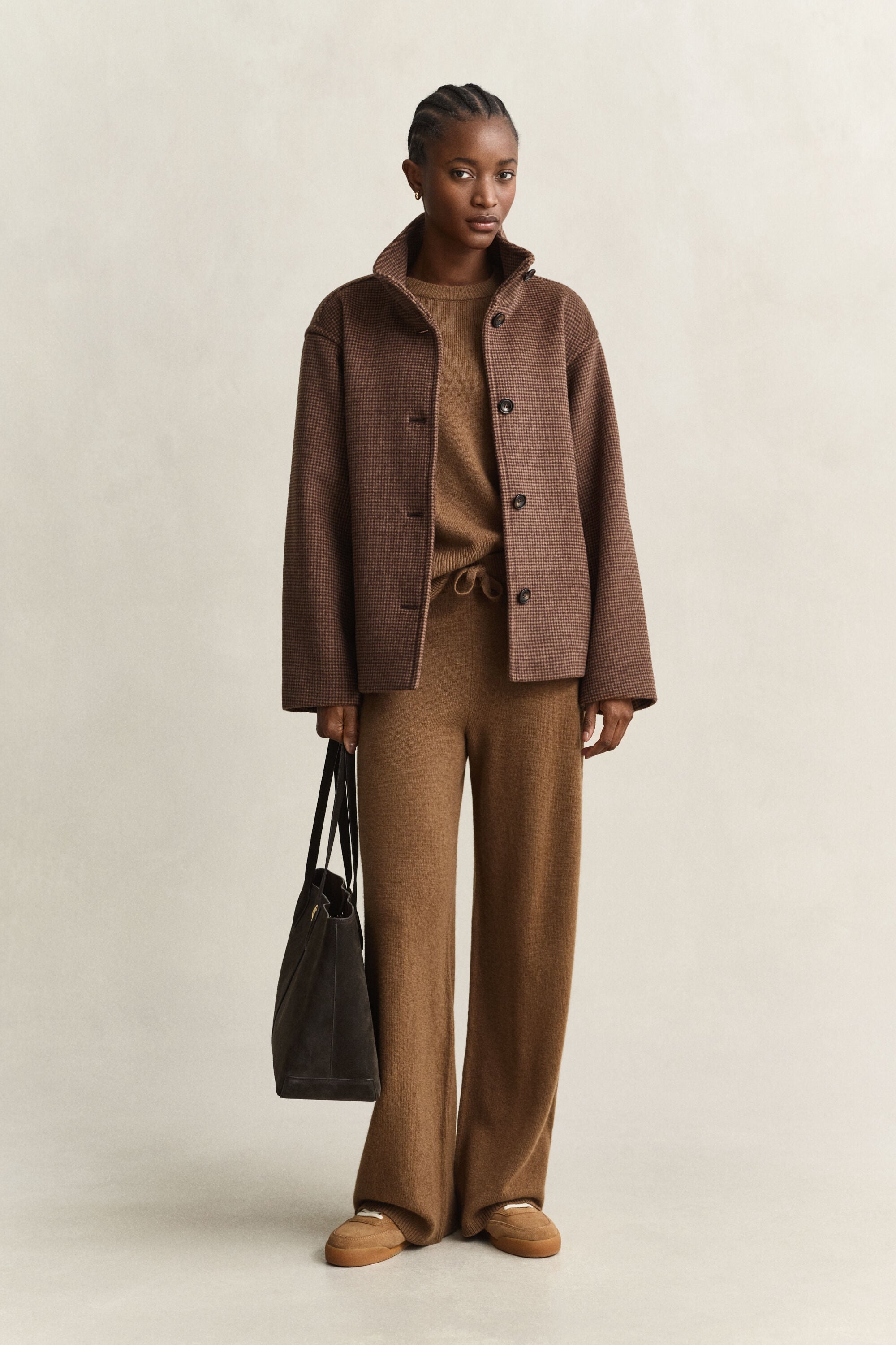 Checked Wool Blend Jacket
