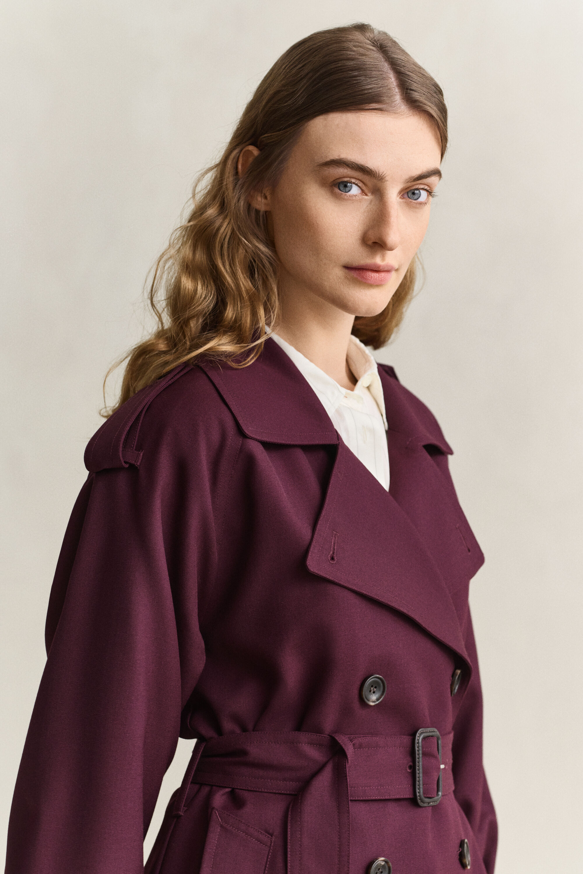 Wool Blend Trench Coat