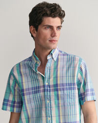 Regular Fit Colorful Madras Short Sleeve Shirt