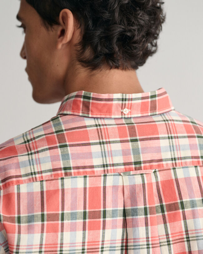 Regular Fit Checked Cotton Linen Shirt