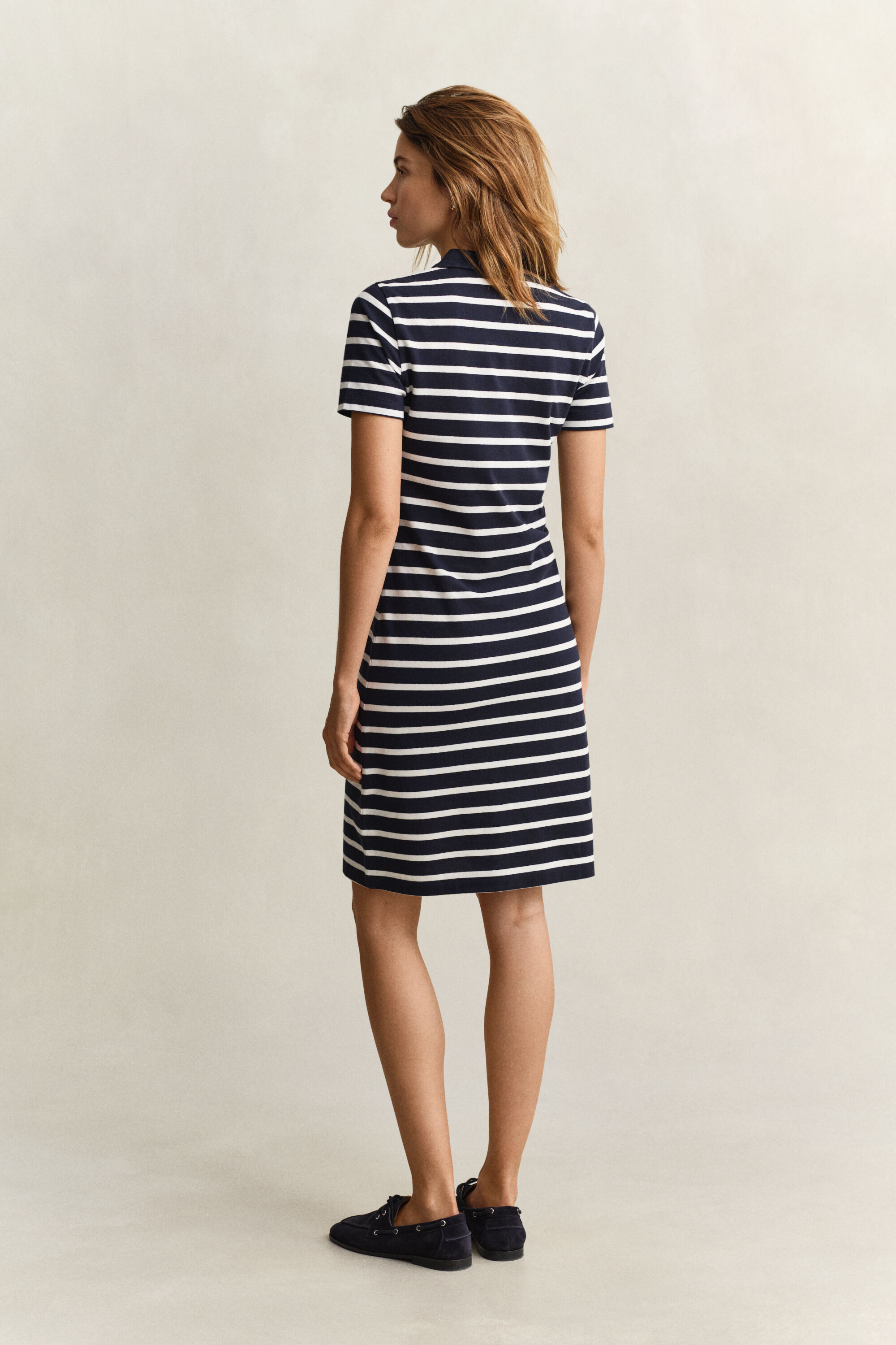 Striped Piqué Polo Dress
