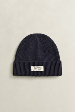 Ribbed Logo Beanie — EVENING BLUE 2