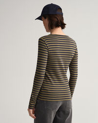 Striped Long Sleeve Ribbed T-Shirt