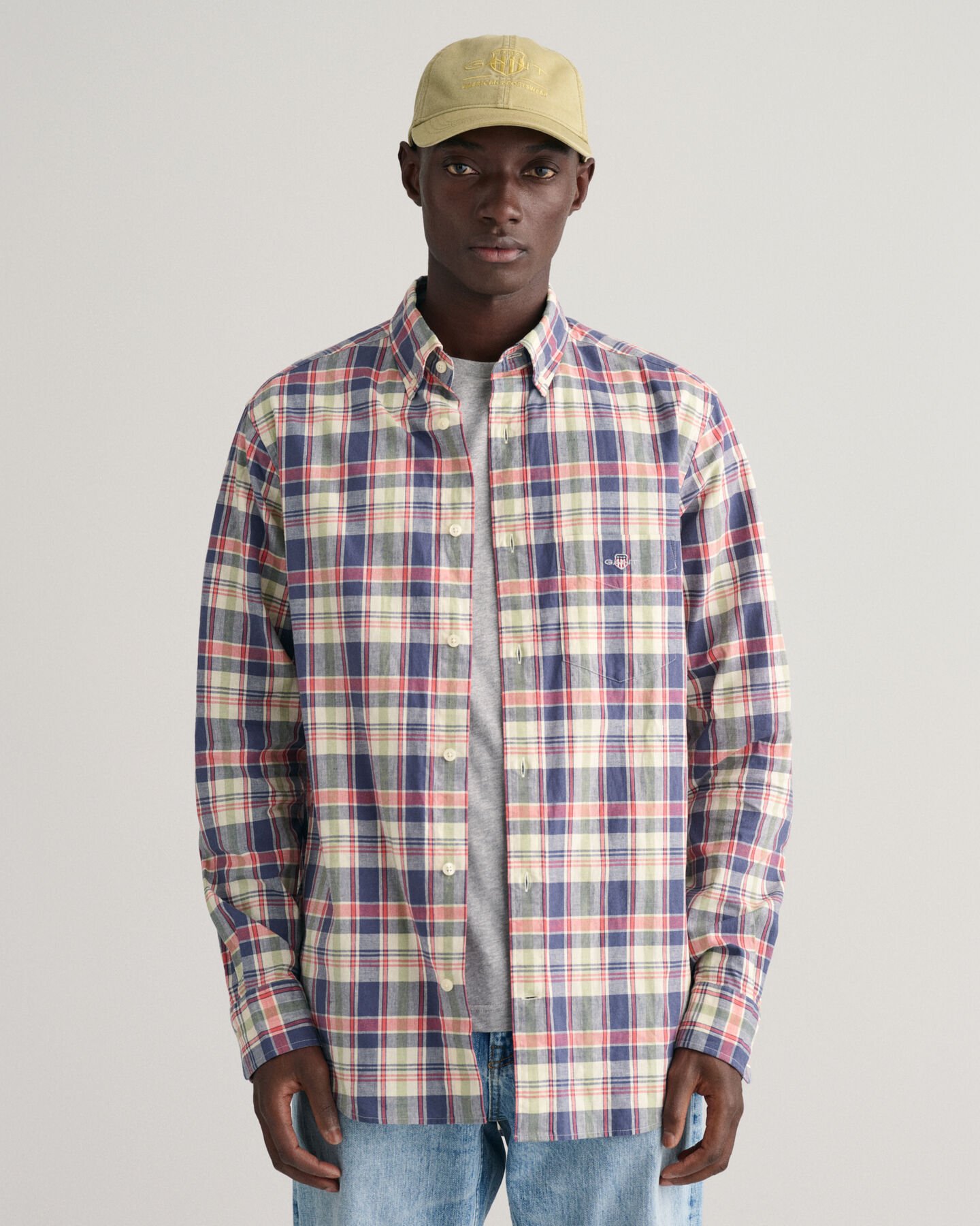 Regular Fit Checked Cotton Linen Shirt
