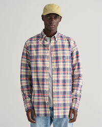 Regular Fit Checked Cotton Linen Shirt