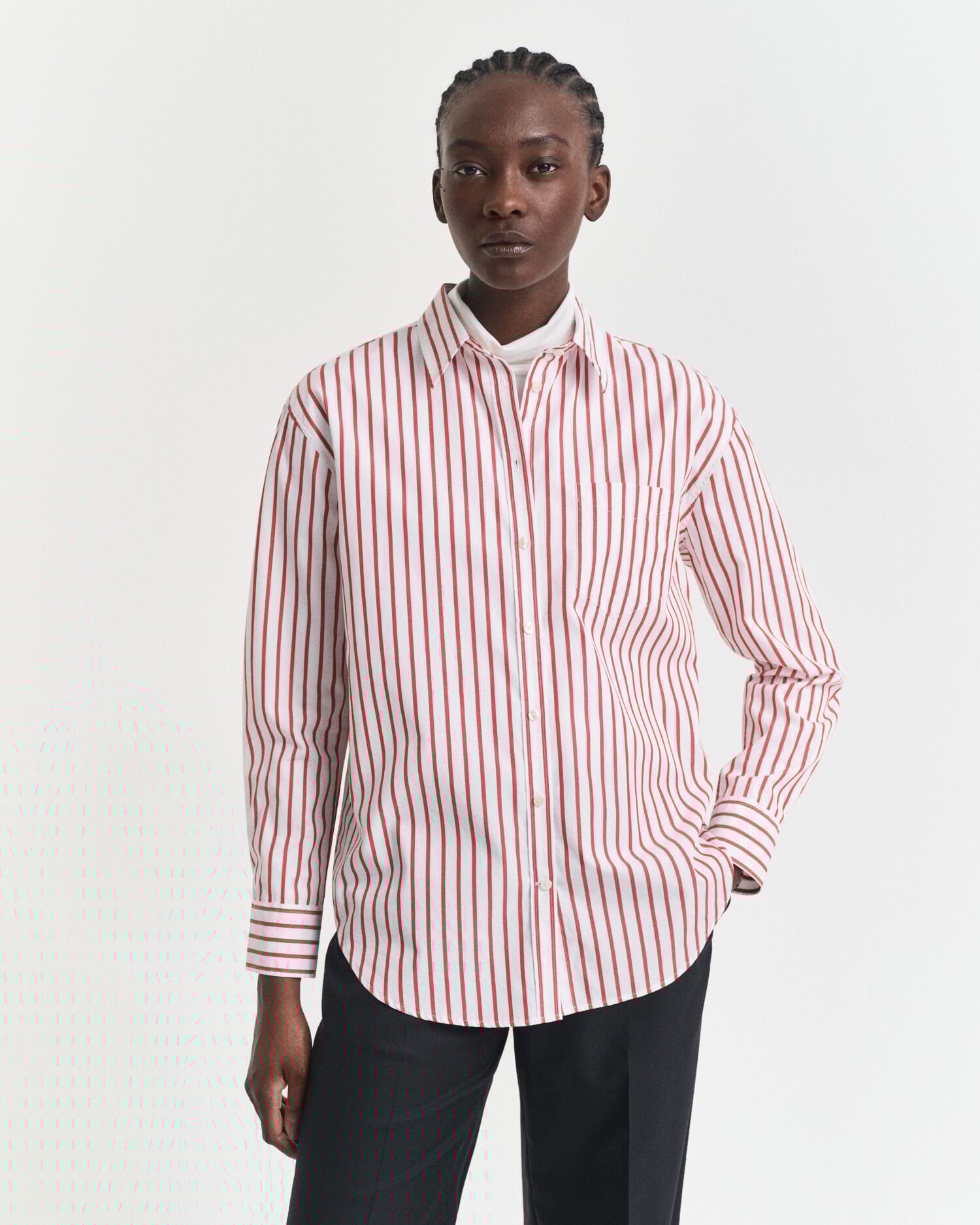 Relaxed Fit Classic Striped Poplin Shirt