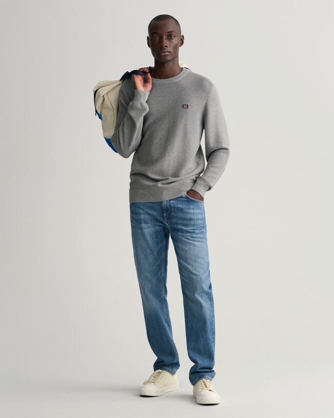 Light Texture Crew Neck Sweater