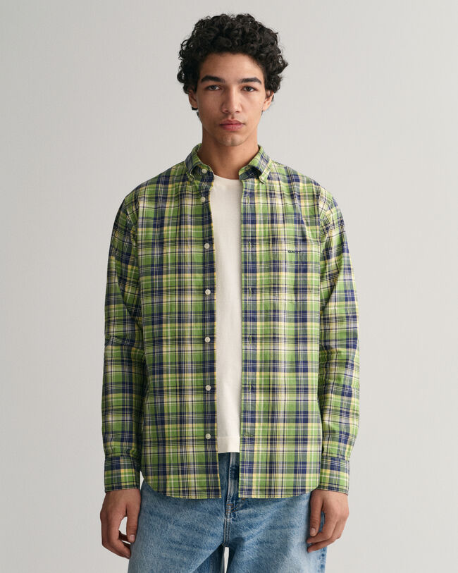 Regular Fit Medium Checked Poplin Shirt