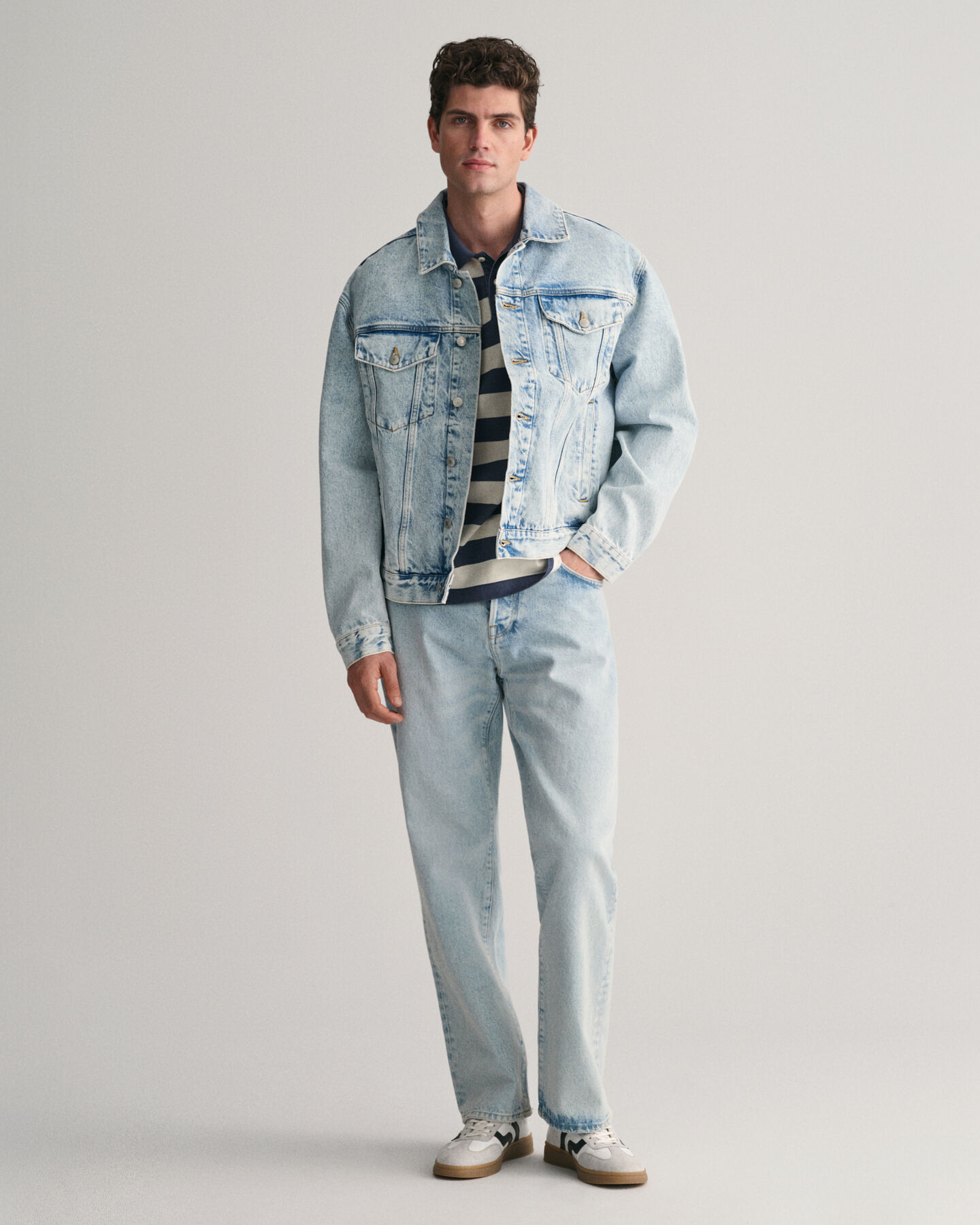 Striped Heavy Washed Polo Shirt